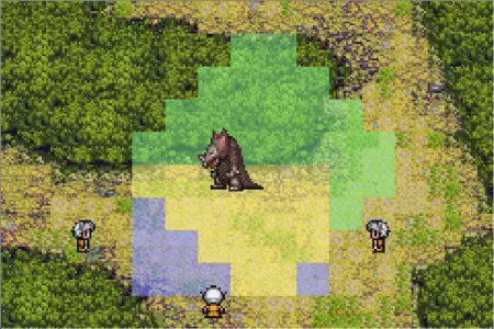 特定エリア（青い範囲）に留める