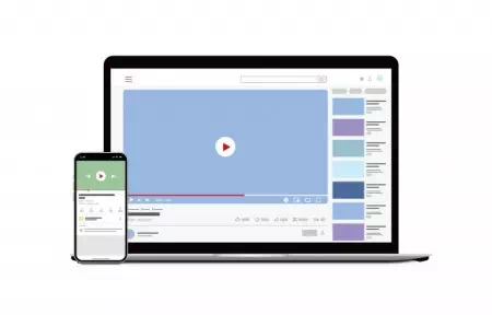 Youtubeを画面に表示しているPCとスマホ